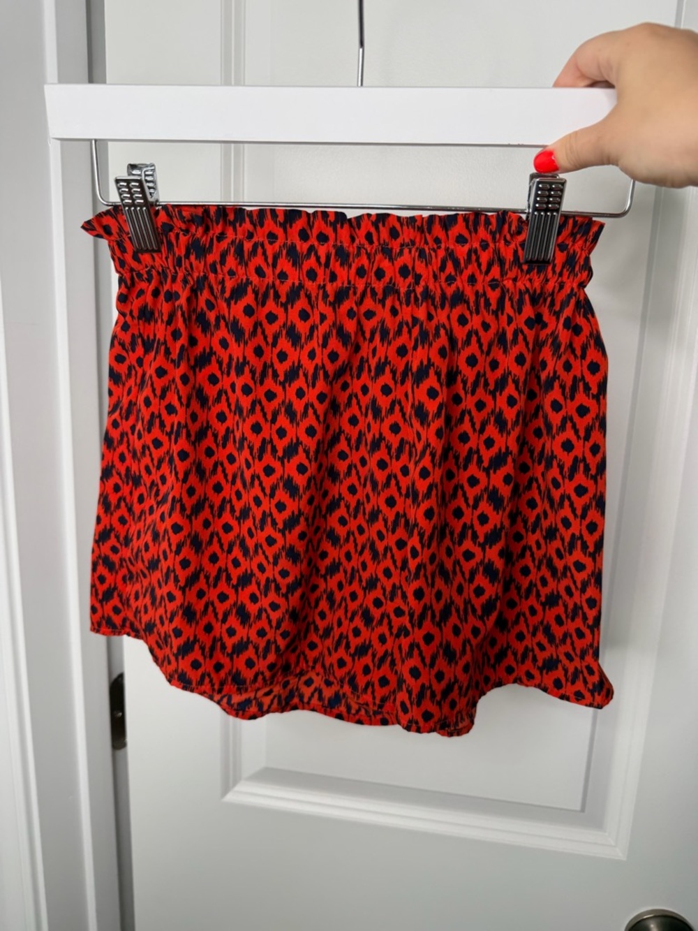Soprano Red and Black Printed Mini Skirt